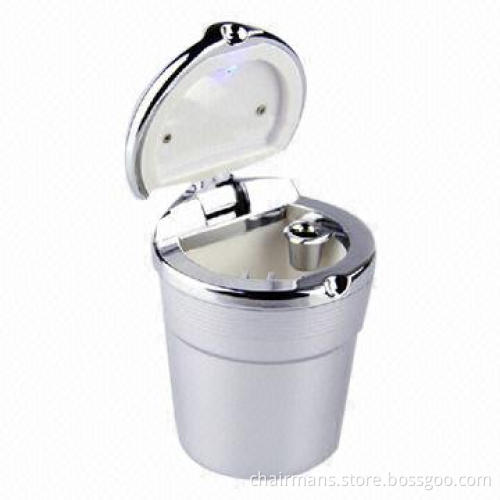 Silver Car Ashtray with LED Night Light